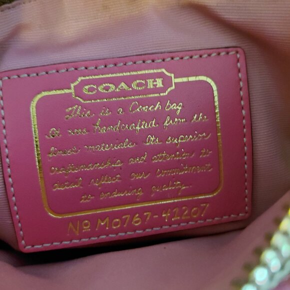 Coach canvas Swingpack with pink detail - Picture 3 of 5